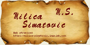 Milica Simatović vizit kartica